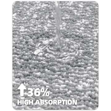 Color&Geometry Non Slip Bath Runner - 24x43 Gray Rug