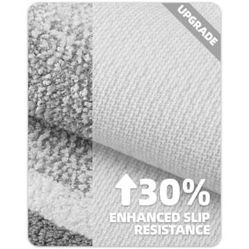 Color&Geometry Non Slip Bath Runner - 24x43 Gray Rug