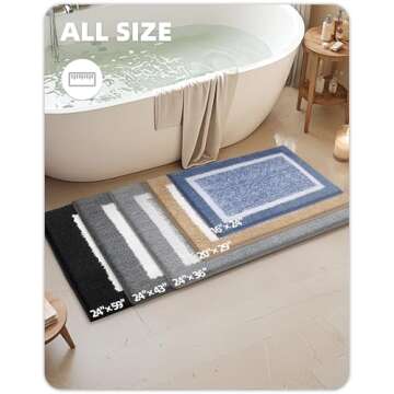 Color&Geometry Non Slip Bath Runner - 24x43 Gray Rug