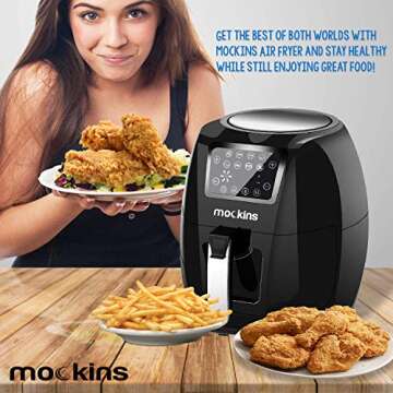 Mockins 5.8 Qt Air Fryer with LCD Touch Screen and Presets