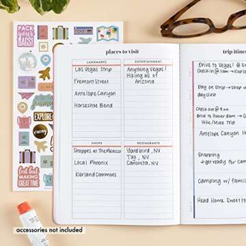 Travel Journal Petite Planner. Trip Itinerary and Places to Visit, Daily Adventure Tracking, Packing Lists, Note Pages, Sticker Sheet, and More! Portable Petite Planner by Erin Condren