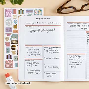 Travel Journal Petite Planner. Trip Itinerary and Places to Visit, Daily Adventure Tracking, Packing Lists, Note Pages, Sticker Sheet, and More! Portable Petite Planner by Erin Condren