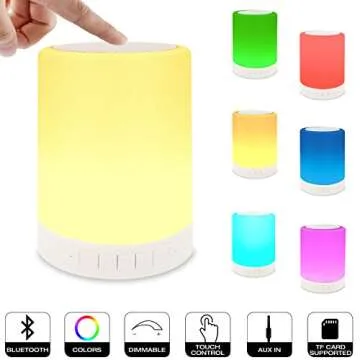 ZHOPPY Night Light Bluetooth Speaker for Teenage Girls/Boys, Touch Control Bedside Lamp Portable Table Lamp Color LED Speaker Light