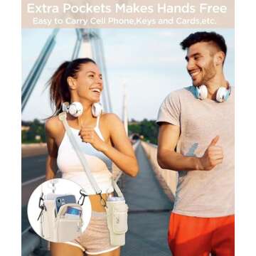 dabria Water Bottle Carrier Bag with Phone Pocket for Stanley 40/30 oz Tumbler Neoprene Water Bottle Holder Pouch with Adjustable Strap Bollus with Straw Cover & Carabiner for Stanley Cup Accessories