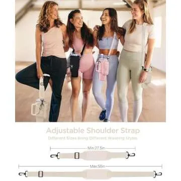 dabria Water Bottle Carrier Bag with Phone Pocket for Stanley 40/30 oz Tumbler Neoprene Water Bottle Holder Pouch with Adjustable Strap Bollus with Straw Cover & Carabiner for Stanley Cup Accessories