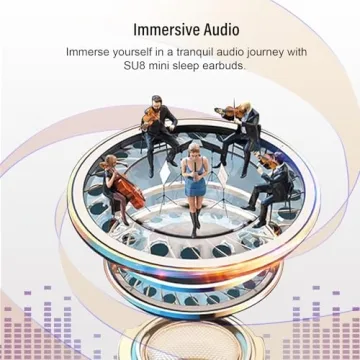 DUSONLAP Sleep Earbuds Bluetooth 5.4 in Ear Light-Weight Headphones, Mini Sleep Headphones Small Design for Side Sleepers, 47H Playtime with Charging Case, Clear Calls Earphones, White