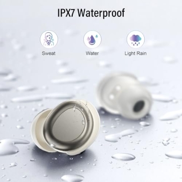 DUSONLAP Sleep Earbuds Bluetooth 5.4 in Ear Light-Weight Headphones, Mini Sleep Headphones Small Design for Side Sleepers, 47H Playtime with Charging Case, Clear Calls Earphones, White