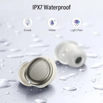 DUSONLAP Sleep Earbuds Bluetooth 5.4 in Ear Light-Weight Headphones, Mini Sleep Headphones Small Design for Side Sleepers, 47H Playtime with Charging Case, Clear Calls Earphones, White