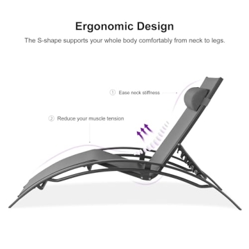 Stylish PURPLE LEAF Poolside Chaise Lounge Set with Table