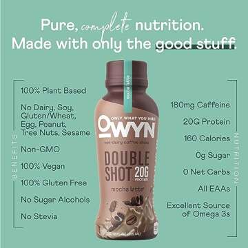 OWYN Vegan Protein Coffee Shake 180mg Caffeine in Mocha