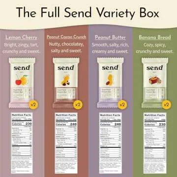 Send Bars Vegan Protein Bars with Greens - Variety Box (8 Bars)