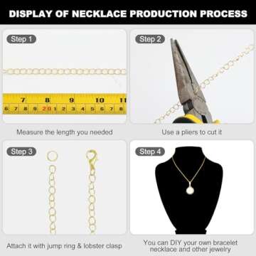 ENERFUN Gold Necklace Chains for Jewelry Making, 112 Feet 15 Rolls Jewelry Chains Bulk for DIY Necklace Bracelet Jewelry Making Accessories with Jump Rings Lobster Clasps Connectors