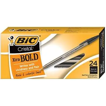 BIC Cristal Xtra Bold Ballpoint Pen, 1.6mm Bold Point, 24-Count
