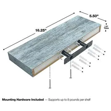 Buy Sorbus 16 Inch Rustic Floating Shelves for Any Room