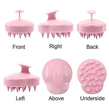 See You Always Hair Scalp Massager Shampoo Brush, Scalp Care Hair Wash Brush Silicone Comb - Pink