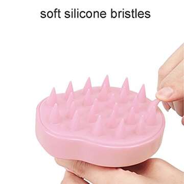 See You Always Hair Scalp Massager Shampoo Brush, Scalp Care Hair Wash Brush Silicone Comb - Pink
