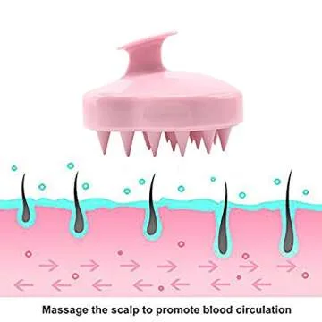 See You Always Hair Scalp Massager Shampoo Brush, Scalp Care Hair Wash Brush Silicone Comb - Pink