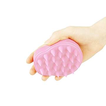 See You Always Hair Scalp Massager Shampoo Brush, Scalp Care Hair Wash Brush Silicone Comb - Pink