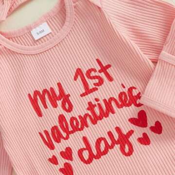 Adorable My First Valentines Baby Girl Romper Outfit