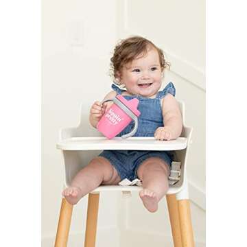 Bella Tunno Happy Sippy Cup – Transition Sippy Cups for Baby 6 Months and Older, Baby and Toddler Sippy Cups with Removable Handles and Non-Toxic, BPA Free Silicone, Sippin Pretty, 8 oz