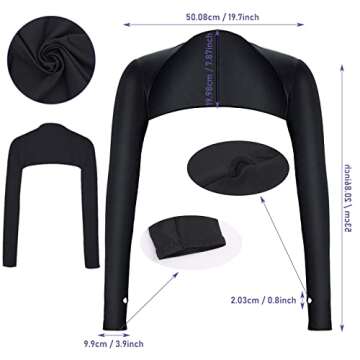 Yolev 2Pcs Cooling Shawl Arm Sleeve with Finger Hole Sun Sleeves for Women