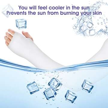 Yolev 2Pcs Cooling Shawl Arm Sleeve with Finger Hole Sun Sleeves for Women