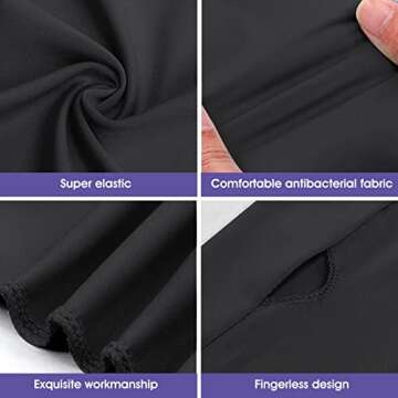 Yolev 2Pcs Cooling Shawl Arm Sleeve with Finger Hole Sun Sleeves for Women