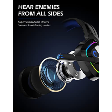 ZIUMIER Gaming Headset with Noise Canceling Mic and Lights