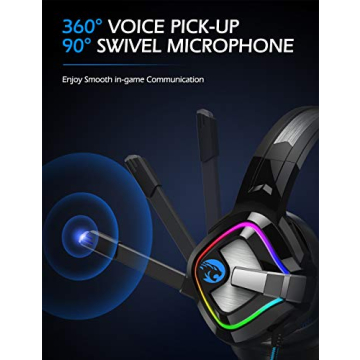 ZIUMIER Gaming Headset with Noise Canceling Mic and Lights