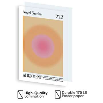 Teevoke 16x24 - Angel Number 222 Poster, Alignment, Aura Gradient Print, Spiritual Posters, Magical,...