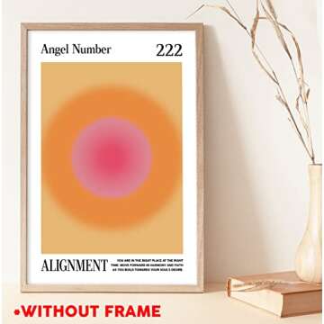 Teevoke 16x24 - Angel Number 222 Poster, Alignment, Aura Gradient Print, Spiritual Posters, Magical, Spirit Guide, Divine, Connection, Poster Unframed, White