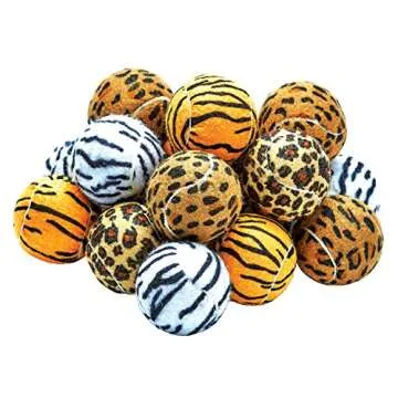 Unique Dog Fetch Squeaker Balls Animal Prints 18 Pack