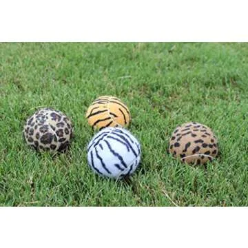 Unique Dog Fetch Squeaker Balls Animal Prints 18 Pack