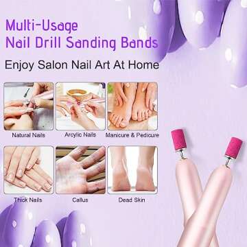 Nail Drill Sanding Bands Set - 300pcs with Mandrel Bits