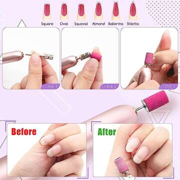 Nail Drill Sanding Bands Set - 300pcs with Mandrel Bits