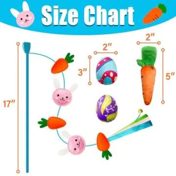Lepawit Easter Cat Toys - Fun Bunny Wand & Catnip Toys