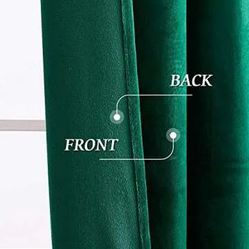 RYB Home Green Velvet Curtains 120 inches Length, Privacy Room Darkening Window Curtains Super Soft & Thick Elegant Backdrops for Guest Dining Room, W52 x L120 inches, Set of 2