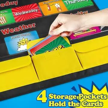 Aizweb Classroom Calendar Pocket Chart,Monthly Calendar for Kid Preschool Kindergarten Classroom Elementary Must Haves,Classroom Decorations Decor,Homeschool Teacher Supplies,Back to School Supplies