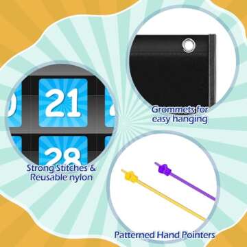 Aizweb Classroom Calendar Pocket Chart,Monthly Calendar for Kid Preschool Kindergarten Classroom Elementary Must Haves,Classroom Decorations Decor,Homeschool Teacher Supplies,Back to School Supplies