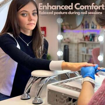 Sorreni Arm Rest for Nails Tech - Detachable Nail Arm Rest, Non-slip Manicure Hand Pillow for Salon or Home Use, Reposabrazos Para Manicura (White)