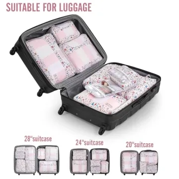 Veken 8 Set Packing Cubes for Stress-Free Travel Organization