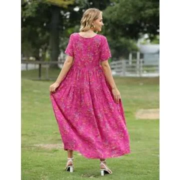 Bohemian Floral Summer Dress for Women - YESNO