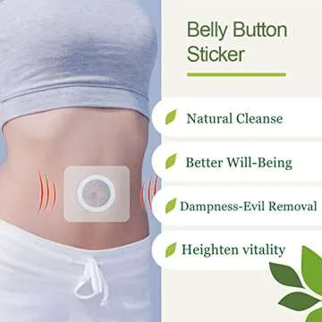 Bubchen Mugwort Belly Patch,30Pcs Natural Wormwood Essence and 30Pcs Belly Sticker, Moxa Hot Moxibustion Navel Wormwood Sticker