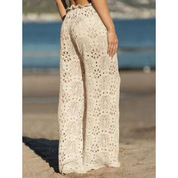 High Waisted Crochet Beach Pants for Stylish Swimwear