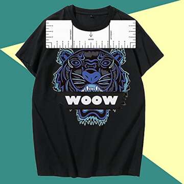 10PCS Tshirt Ruler Alignment Tool Set Tshirt Ruler Guide for Vinyl Tshirt Alignment Tool T Shirt Rulers to Center Designs Transparent T Ruler for Infant Toddler Youth Adult, Front and Back Measurement