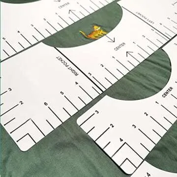 10PCS Tshirt Ruler Alignment Tool Set Tshirt Ruler Guide for Vinyl Tshirt Alignment Tool T Shirt Rulers to Center Designs Transparent T Ruler for Infant Toddler Youth Adult, Front and Back Measurement