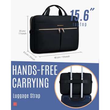 LIGHT FLIGHT 15.6 Inch Laptop Bag - Stylish & Water-Repellent Messenger Bag for Travel