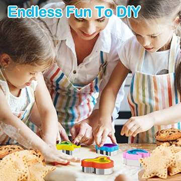 HINZER 8 Pcs Uncrustable Sandwich Cutter Maker, Bear Mouse Unicorn Star Shape Sandwich Cutters for Kids Lunch, Bread Decruster Sandwiches Cruster Fruit Cutters Cookie Mold for Boys Girls Bento Box