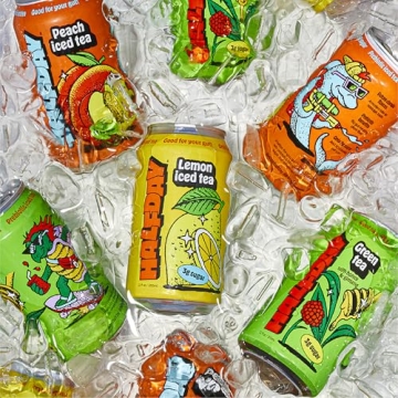 HALFDAY Prebiotic Iced Tea Lemon, Peach & Green Tea Variety Pack, Supports Digestive & Gut Health, Plant Fiber & Prebiotics, Low Sugar, 30 Calories, Natural Caffiene, Gluten Free, 12 fl oz (12 pack)