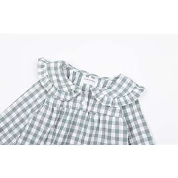 Mud Kingdom Toddler Girls Pajamas Dress Cute Plaid Casual Long Sleeve Yellow 4T